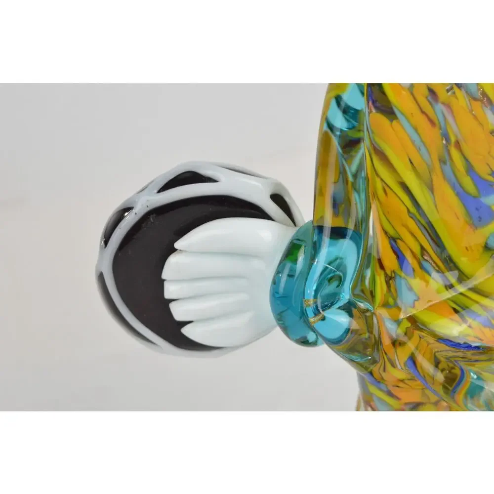 Vintage Murano Italian Hand Blown Art Glass Clown Figurine w/ Tambourine